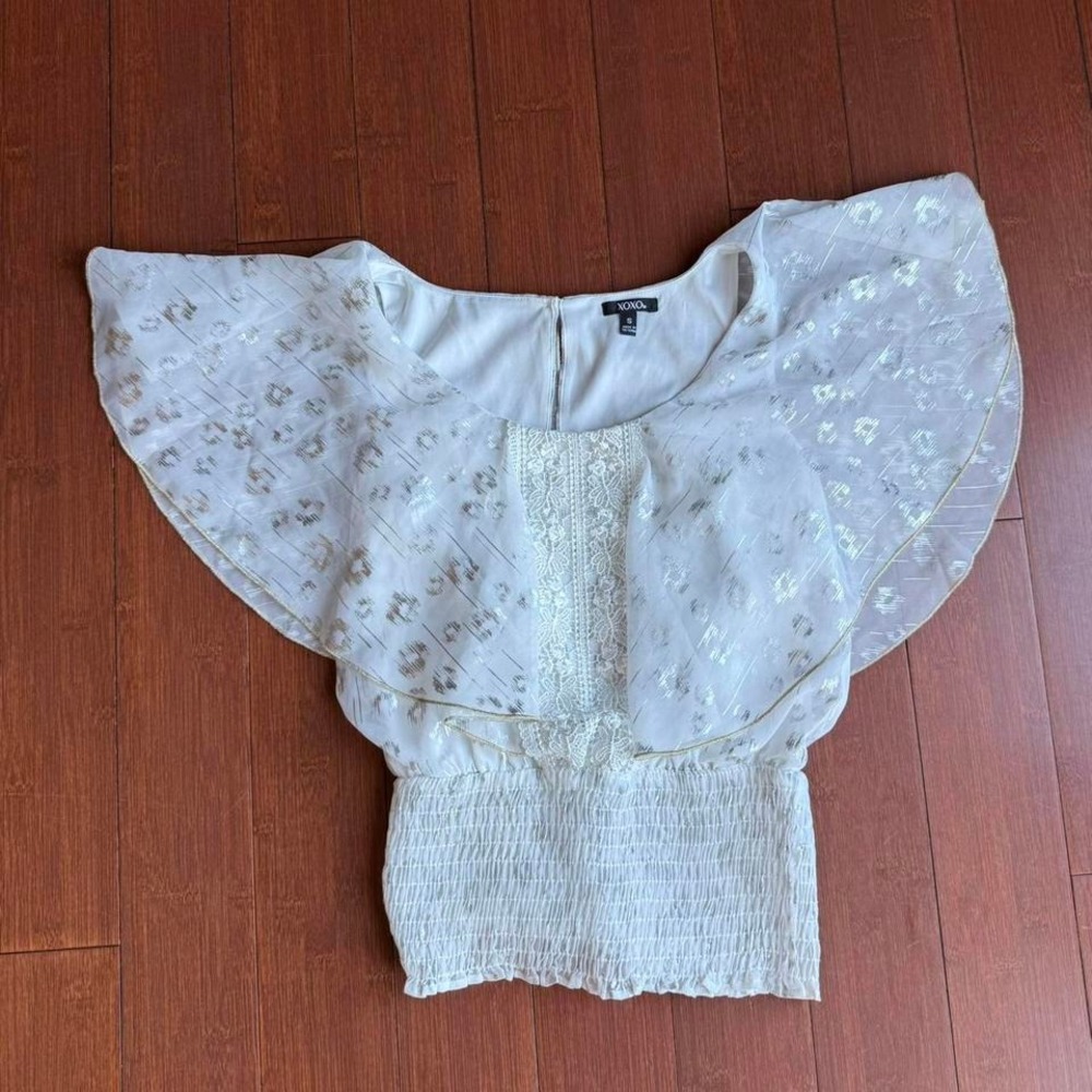 White XOXO Boho Blouse